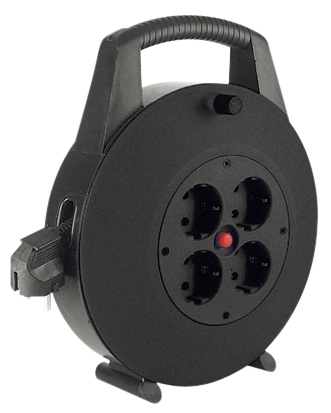 BACHMANN Schutzkontakt-Aufrollkabelbox 4fach AC230V Kabel, 10 m