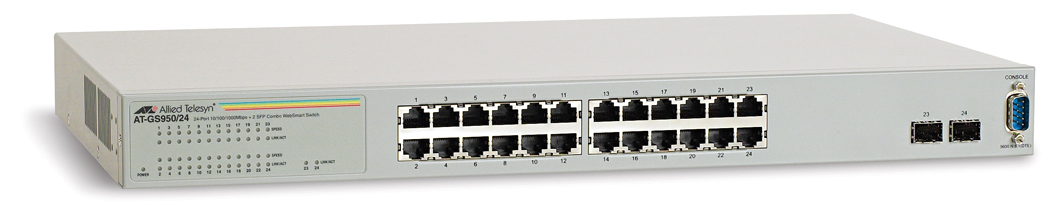 AT-GS950/24 Gigabit Switch, 2x SFP/24x RJ-45