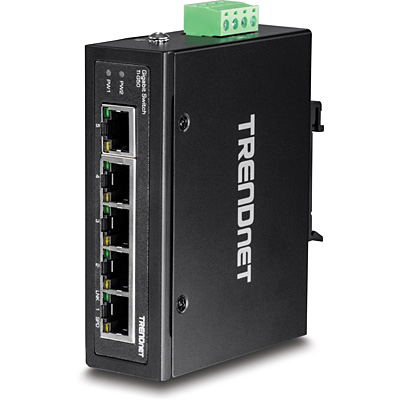 TRENDnet TI-G50 5-Port Gehärteter Industrieller Gigabit DIN-Rail Switch