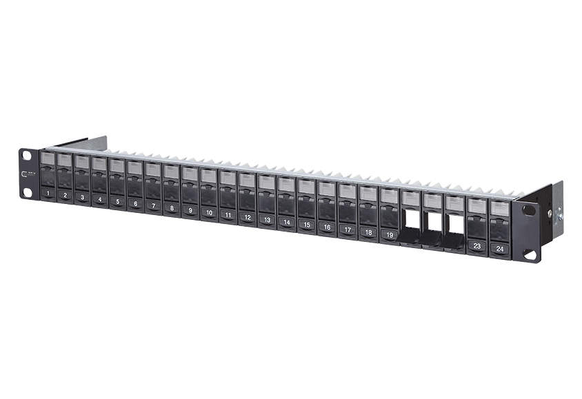 METZ CONNECT Keystone 19 Zoll Modulträger 1HE 24 Port schwarz unbestückt