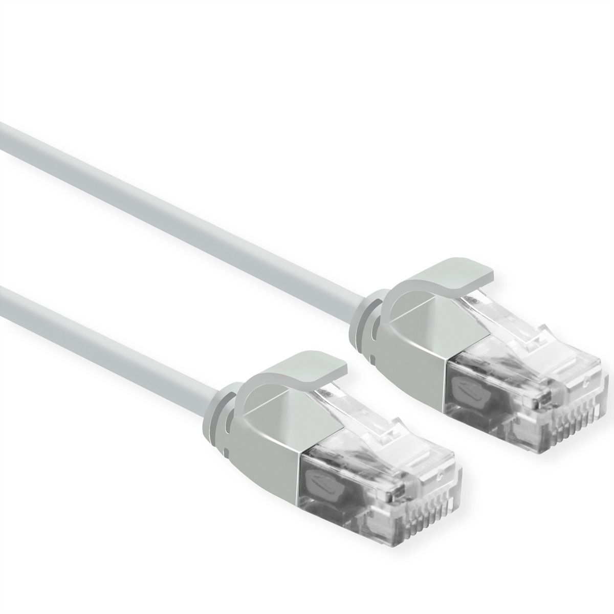 ROLINE UTP DataCenter Patchkabel Kat.6A (Class EA), LSOH, slim, grau, 0,15 m
