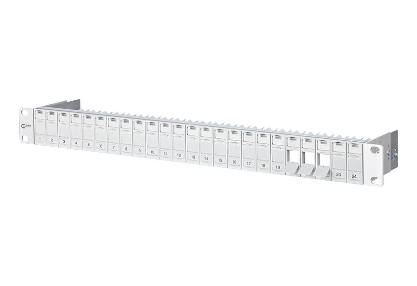 METZ CONNECT Keystone 19´ Modulträger 1HE 24 Port lichtgrau unbestückt, gesch.