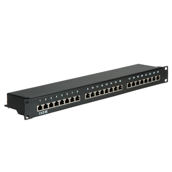 VALUE Kat.5e (Class D) 19"-Patchpanel, 24P, geschirmt, schwarz