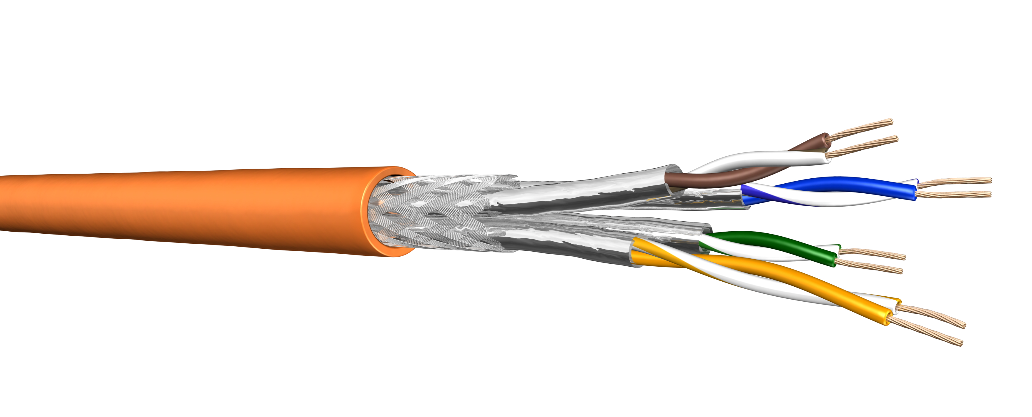 Draka Verlegekabel UC900 HS23, Cat 7, S/FTP, PiMF, orange, 500m Trommel
