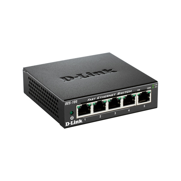 D-Link DES-105 5-Port Fast Ethernet Unmanaged Desktop Switch