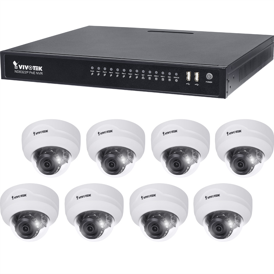 VIVOTEK Paket 1x ND8322P + 8x FD8169A
