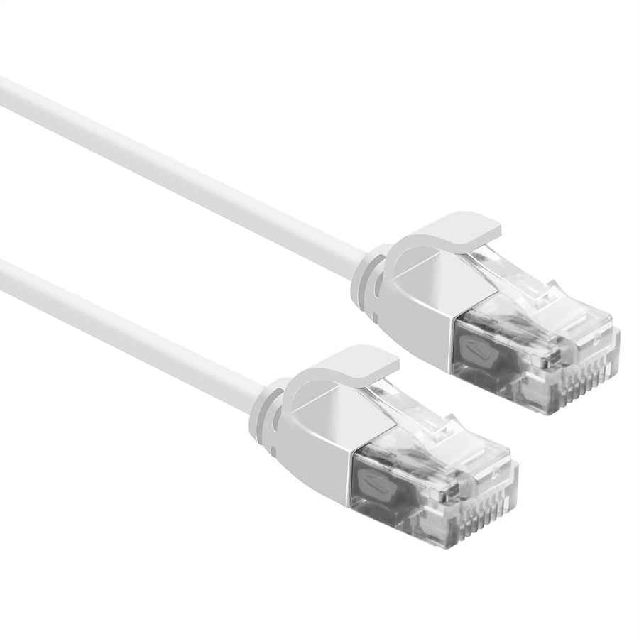 ROLINE UTP DataCenter Patchkabel Kat.6A (Class EA), LSOH, slim, weiß, 0,15 m