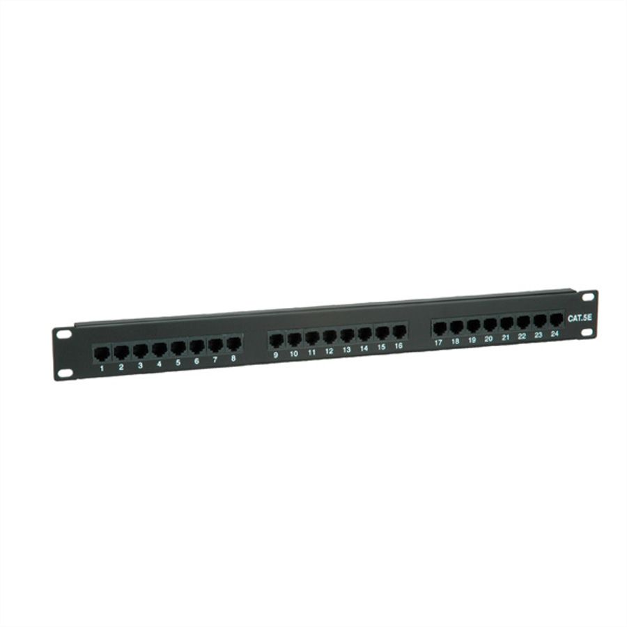 VALUE Kat.5e (Class D) 19"-Patchpanel, 24P, ungeschirmt, schwarz