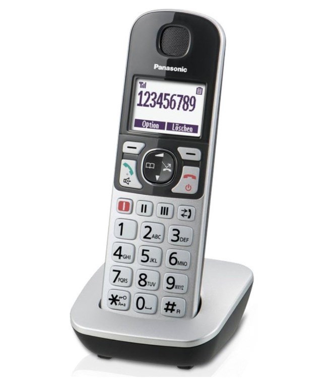 Panasonic IP-Großtasten-Schnurlostelefon KX-TGQ500GS - silber